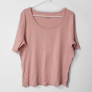 Womens Blush Pink Short Sleeve T-Shirt Size XL (16-18) - Time And Tru